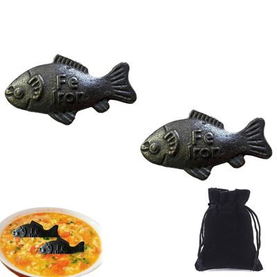 2 PCS Iron Fish, Natural Iron to Food & Water, Perfect for Vegans, Athletes Women & Kids, Safely Gift Loved Ones, Effective and Safe Cooking Tool
