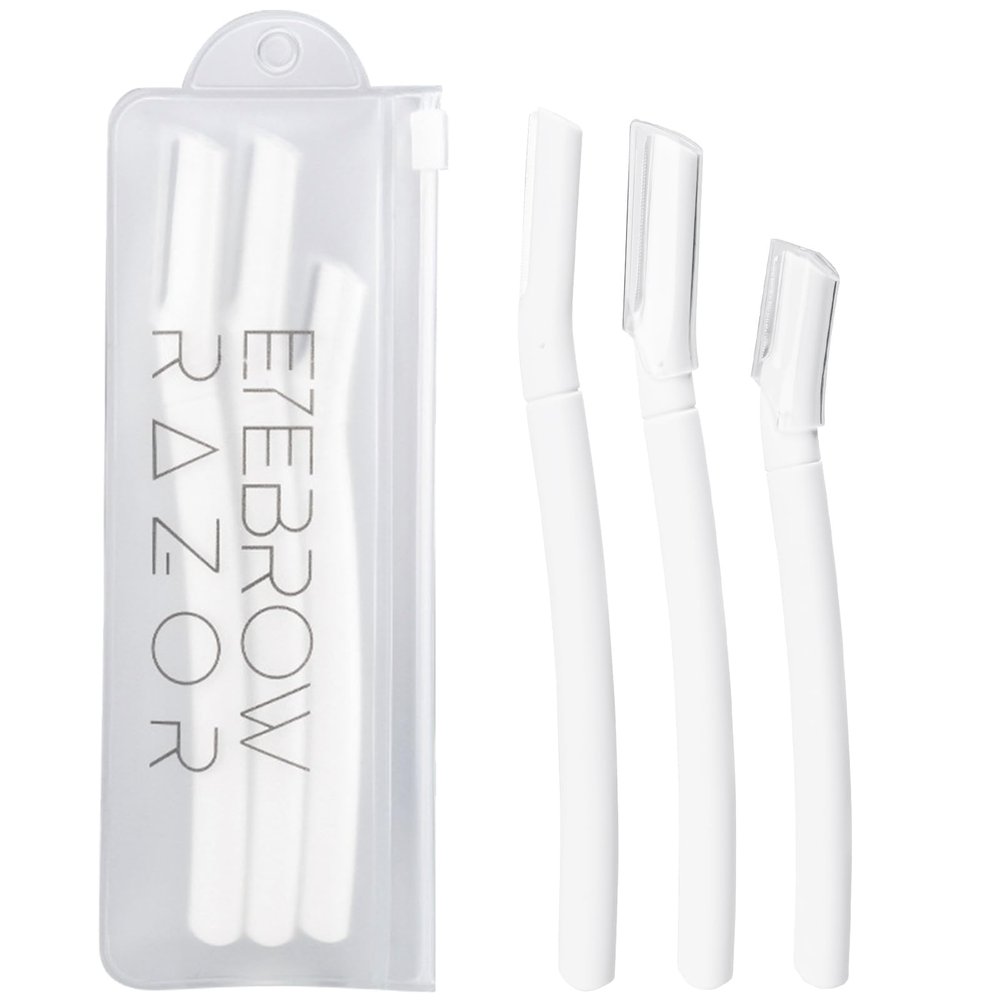 Eyebrow Razor for Women & Men - 3 Pcs Face Razor with Precision Blades for Eyebrow Shaping, Facial Hair Removal & Dermaplaning - Painless, Gentle, and Reusable Shavers with Protective Cover