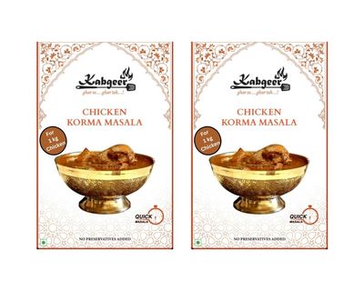 Kabgeer Chicken Korma Masala  Authentic Mughlai Spice Mix for Rich & Creamy Curry | Traditional Indian Flavor | No Preservatives | Pack of 2