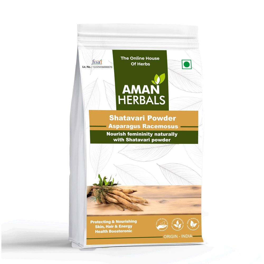 Aman Herbals Shatavari Powder, Asparagus Racemosus, Natural Women's Health Supplement, Ayurvedic Herb 200gm