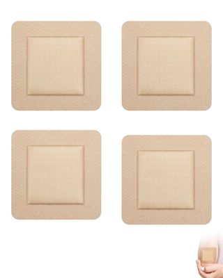 4PCS Bed Sore Patch, 7.5x7.5cm Dressing, Home Care, Sports Protection, Isolation from the Outside World for Rehabilitation and Healing, Square Design, Tight Fit, Beige Color