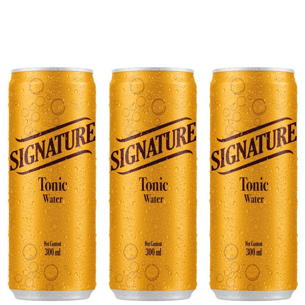 SIGNATURE Tonic Water  Premium Sparkling Mixer | Refreshing Carbonated Beverage | 300ml Can (Pack Of 3)