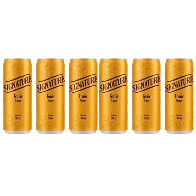SIGNATURE Tonic Water Premium Sparkling Mixer | Refreshing Carbonated Beverage | 300ml Can (Pack Of 6)