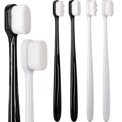 Toothbrush for Sensitive Gums, Micro Fur Manual Toothbrush with 20000 Soft Floss Bristle for Men, Women, Elderly, Braces and Gum Recessions, Protect Fragile Gums Pack Of 4