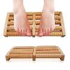 5 Roller Dual Foot Wooden Massager, Pain Relief Relaxation & Blood Circulation, Heel and Arch Pain feet care Acupressure point, body stress buster free massage. view 2