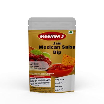 MEENGAs Homely Made Jain Mexican Salsa Dip 225g | Perfect Dip for Nachos, Chips and Snacks | No Onion No Garlic | 100% Jain-Friendly | Natural Ingredients | Fresh & Tangy Ready-to-Eat Salsa