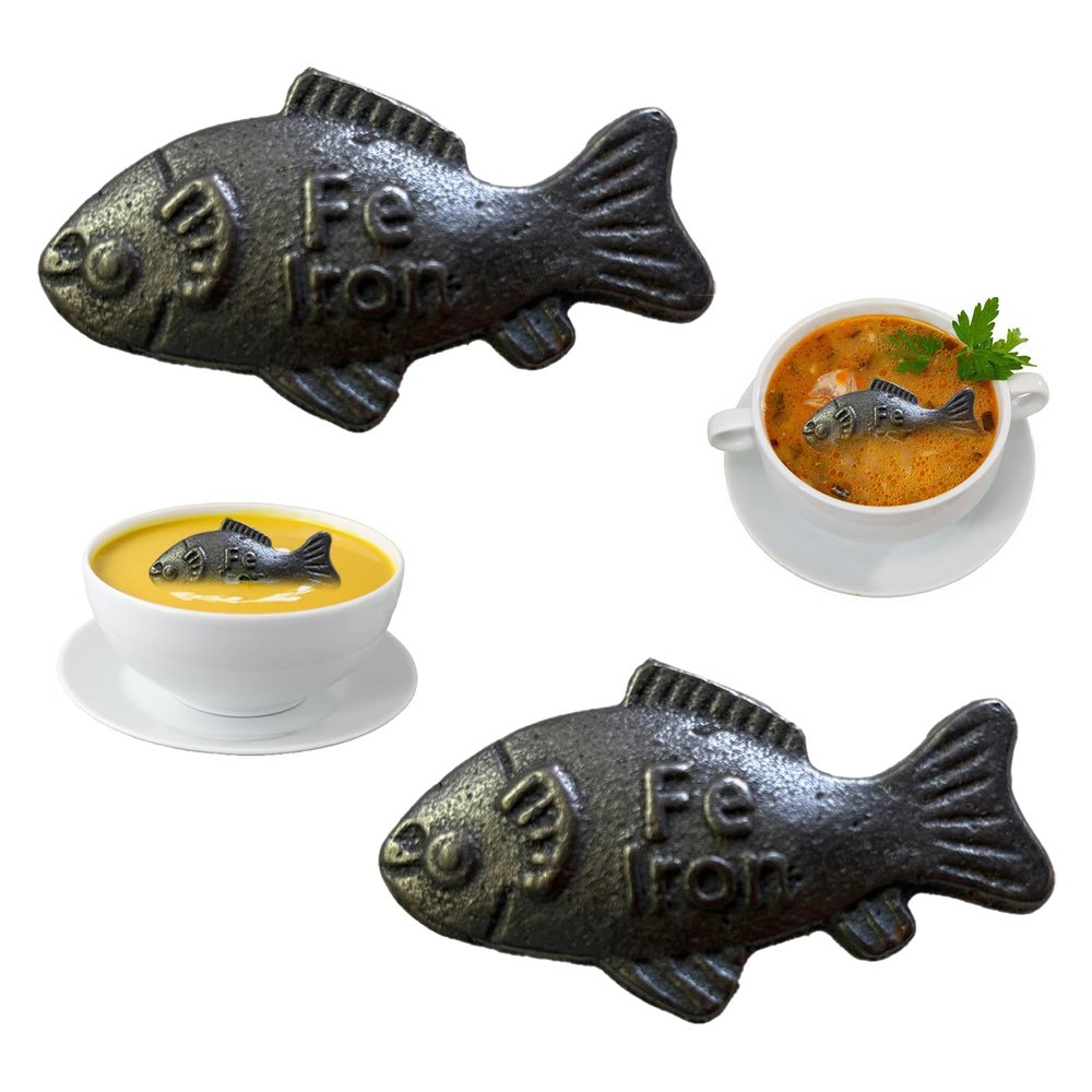 2-Pack Reusable Iron Fish for Cooking, Natural Iron Fish for Deficiency, Supplement Tool for Vegans, Pregnant Women & Kids