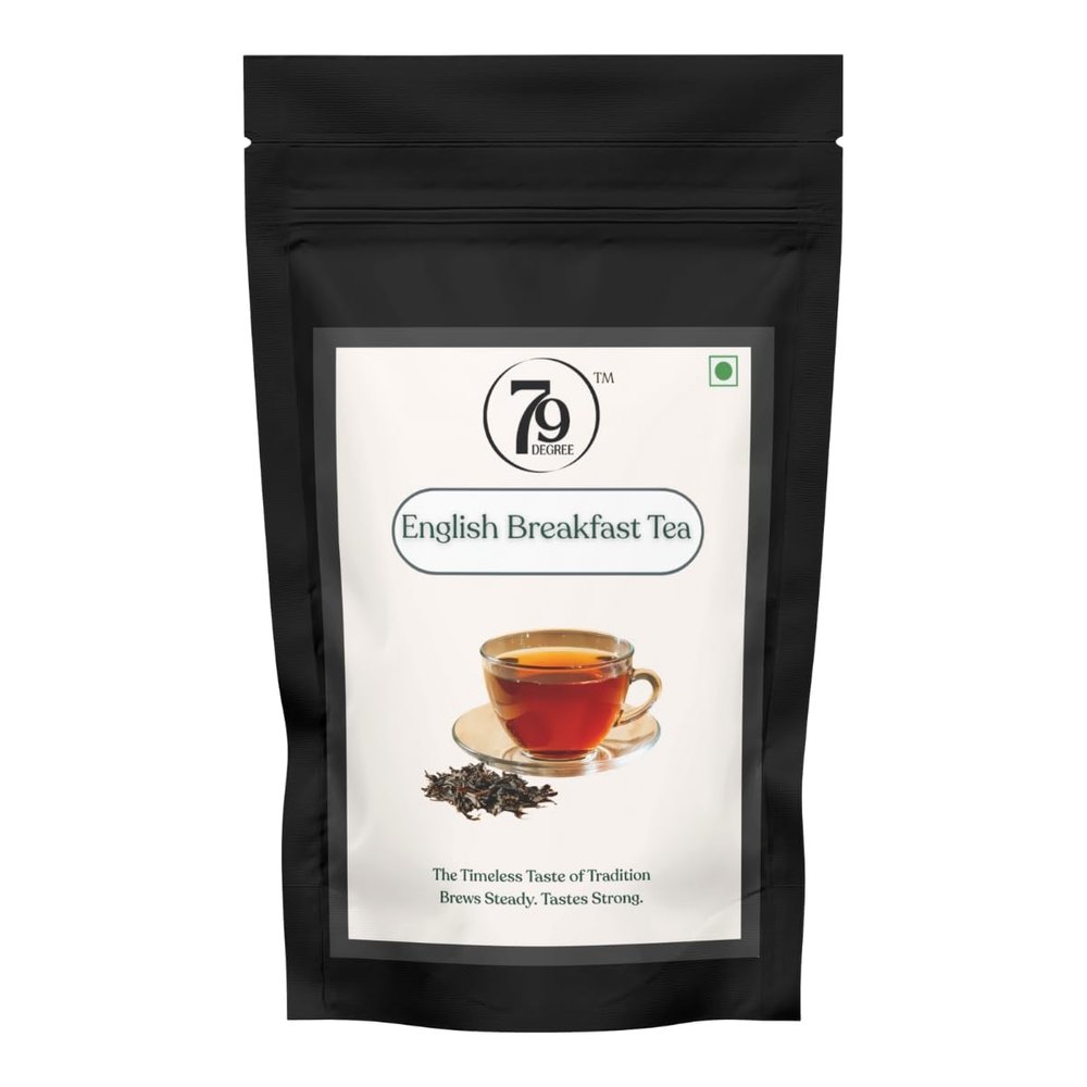 79 Degree English Breakfast Tea | 100% Natural I Strong & Malty Black Tea for Morning Energy I Full-Flavor Loose Leaf I Traditional Orthodox Assam Whole Leaves (110Gm, English Breakfast)