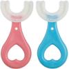 U Shaped Toothbrush For Kids Baby Food Grade Soft Silicone Brush Head Oral Teeth Cleaning Tools for Children- Multi color Pack of 2 view 3