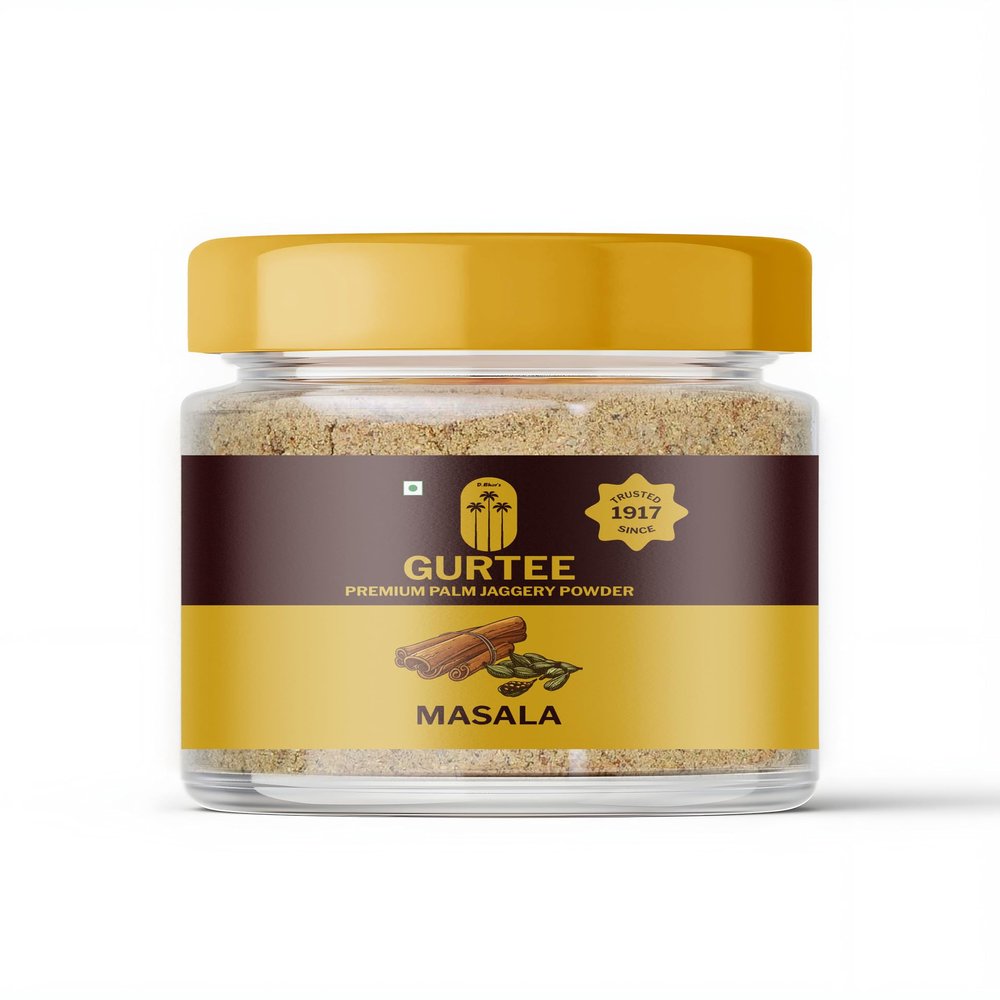 D. Bhar's Gurtee Natural Masala Flavoured Jaggery Powder (Pack of 2, 180gm) | Palm Jaggery Sugar Powder | Panankalkandu | Palm Sugar Organic | Panam Kalkandam | Panagalkandu Organic