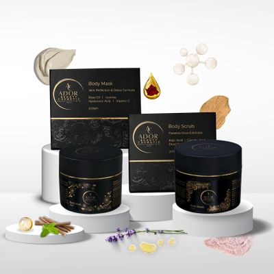 ADOR BEAUTY COSMETIC Weekly Body Skincare Exfoliate & Detox Kit Deep Cleanse, Smooth & Refresh Full-Body Glow & Skin Renewal Ritual for Women & Men