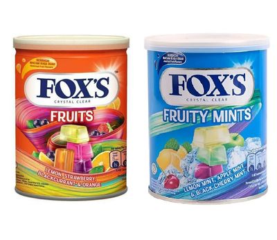 Assorted F'oxs Crystal Clear Fruits Candy | Fruity Mints Candy | 2 x 180 Grams
