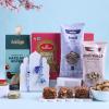 FlowerAura Premium Raksha Bandhan Hamper Include Bhaiya Bhabhi Evil Eye Rakhi, Trail Mix, 250g Dodha Burfi, Hazelnut Rocks, Kalimirch Cashew & Roli Chawal In Box- Rakhi For Bhaiya Bhabhi & Cousins view 3