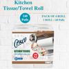 Crysco 2 Ply Kitchen Tissue Rolls Kitchen Towels Paper Roll | 240 Pulls | 60 Pulls X 4 Rolls | Soft and Highly Absorbant | 100% Natural Virgin view 2