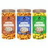 Ajji's Nut Magic Roasted Makhana Combo of Chilli Garlic, Magic Masala and Mint Magic | Flavored Healthy & Crunchy Snacks | Puffed Kernels Fresh Fox Nuts, Ready to Eat | Roasted Flavored Makhana Mix lotus seeds | Savory Snack, Crunchy & Flavorful (Pac view 1