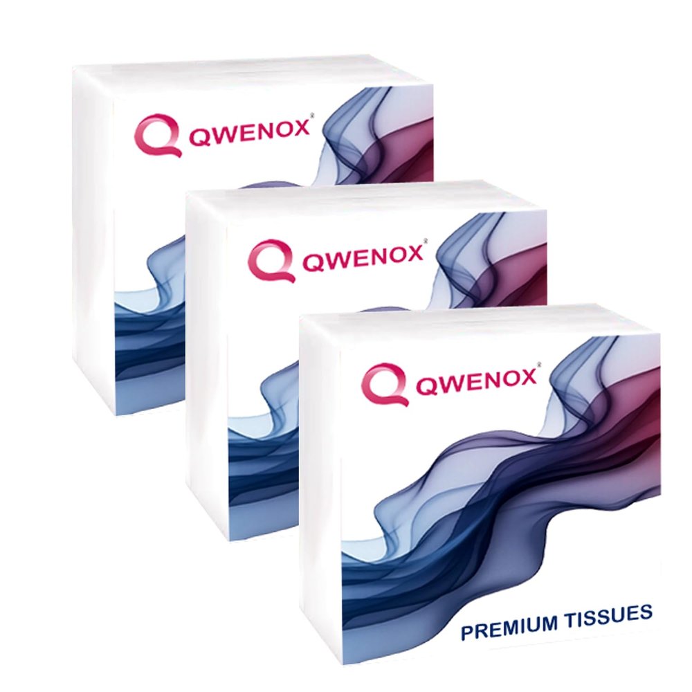 Amazon Brand QEWINOX Tissue Paper Napkins for Dining Table - ((Pack of 3 (150 Pulls)))