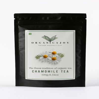 Organicajoy Chamomile Green Tea | Calming Floral Blend | Premium Loose Leaf Herbal Tea (100g)