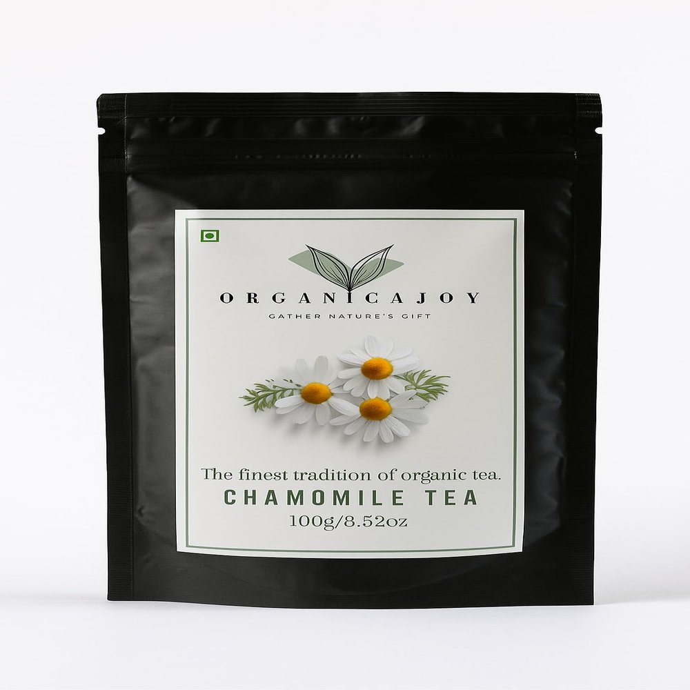 Organicajoy Chamomile Green Tea | Calming Floral Blend | Premium Loose Leaf Herbal Tea (100g)