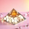 4 Inch Maha Laxmi Orgonite Pyramid with Shree Yantra, Rudraksha, Gomti Chakra & Pyrite | Vastu Dosh Nivaran | Wealth & Positivity Energy Generator (Maha Laxmi Gomati Chakra Pyramid, 4 Inches (90 mm))