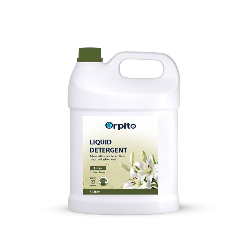 Orpito 5L Floral Lilies Liquid Detergent | Fresh Long-Lasting Scent | Tough Stain Cleaner | Fabric-Friendly Wash | Ideal for All Washing Machines