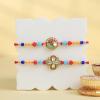FlowerAura Premium Handcrafted Set Of 2 Floral Rakhi With BBQ Almonds, Kalimirch Cashew & Set of 2 Dragee Include Roli Chawal Set - Rakhi Gift Hamper For Brother, Bhai, Kids, Bhaiya, Cousins view 3