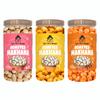 Ajji's Nut Magic Roasted Makhana Combo of Pink Salt, Magical Cheese and Peri Peri Punch Flavored Healthy & Crunchy Snacks | Puffed Kernels Fresh Fox Nuts, Ready to Eat | Roasted Flavored Makhana Mix lotus seeds | Savory Snack, Crunchy & Flavorful (Pa view 1
