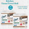Crysco 2 Ply Kitchen Tissue Rolls Kitchen Towels Paper Roll | 480 Pulls | 60 Pulls X 8 Rolls | Soft and Highly Absorbant | 100% Natural Virgin view 2