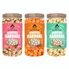 Ajji's Nut Magic Roasted Makhana Combo of Pink Salt, Peri Peri Punch and Cream & Onion Delight | Flavored Healthy & Crunchy Snacks | Puffed Kernels Fresh Fox Nuts, Ready to Eat | Roasted Flavored Makhana Mix lotus seeds | Savory Snack, Crunchy & Flav view 1