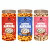 Ajji's Nut Magic Roasted Makhana Combo of Tangy Tomato, Magic Masala and Pink Salt | Flavored Healthy & Crunchy Snacks | Puffed Kernels Fresh Fox Nuts, Ready to Eat | Roasted Flavored Makhana Mix lotus seeds | Savory Snack, Crunchy & Flavorful (Pack  view 1