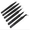 6 Pcs Tweezers Set for Electronics and Craft, ESD Multi-purpose Tweezer Anti-Static Professional Tweezers for Precision Repairing view 1