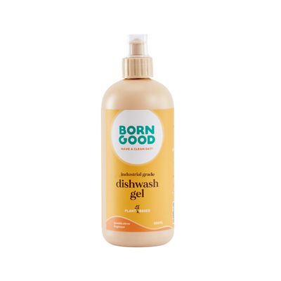 Born Good Industrial Grade Natural Dishwash Gel | Spanish Citrus | Tough on Grease & Stains | Safe for Hands, Baby Bottles & Pet Bowls | Biodegradable, Non-Toxic, Eco-Friendly | 500ml