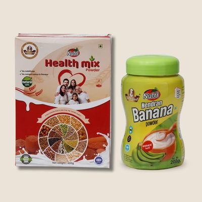 Dr Food Nutri Health Mix Powder and Banana Powder Combo Pack, 400g and 200g