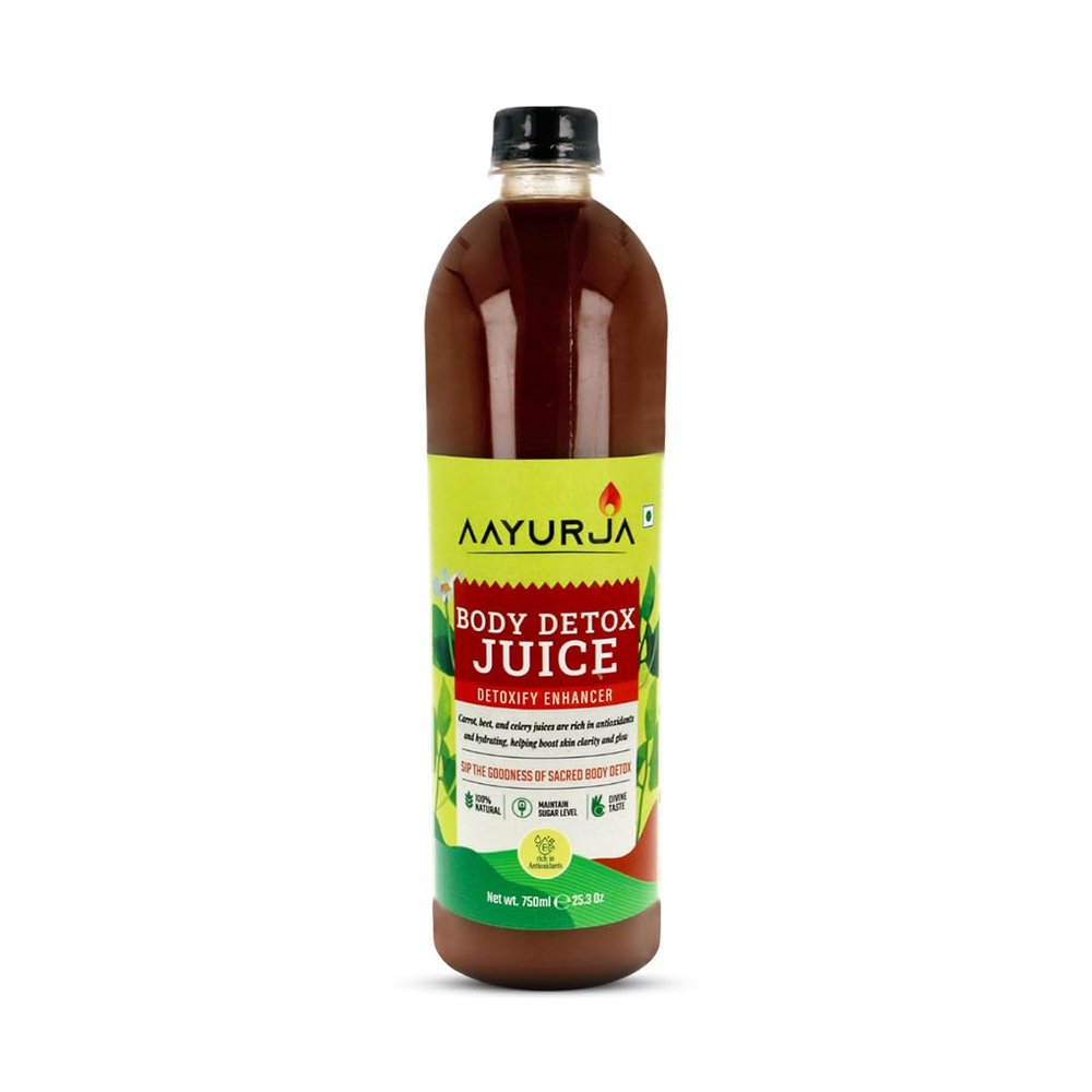 AAYURJA Body Detox Herbal Juice | Natural Cleanse for Liver, Skin & Gut Health | Daily Herbal Tonic for Immunity & Digestion | 100% Natural & Sugar-Free | 750ml