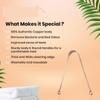 Copper Tongue Cleaner, Pack of 3 | Enhance Oral Hygiene | Fresh Breath & Bacteria Removal | Comfortable & Flexible Handle | Easy & Safe to Use |100% Pure Copper view 3