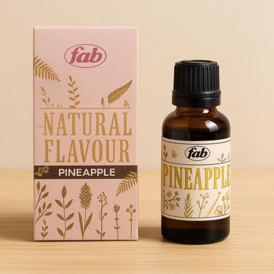 FAB Natural Pineapple Flavor Premium Food Essence for Cakes, Cookies, Ice Cream & More 30ml for Bakeries, Cafes, Desserts & Beverages (Pineapple)
