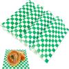 Butter Paper - Green Check Sheets 10x10 Inch | 1 Kg Pack (Approx. 404 Sheets) | Food Grade Wrapping Paper for Sandwich, Burger, Bakery, Gift Wrapping, Craft Use Green Color. view 1