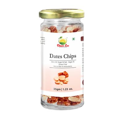 Dawn Lee Natural Dates/khajur Chips Slices 35g | Freeze-Dried Dates/khajur-kharak Fruit Snack | No Added Sugar | Natural Fruit Chips, Preservative-Free, Gluten-Free & Vegan | Healthy Snack for Kids & Adults | Rich in Vitamins & Fiber