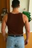 Rockwell Mens Premium Cotton Vest  Sleeveless Gym Undershirt | Breathable, Stretchable & Skin-Friendly Innerwear for Everyday Comfort | 005 (in, Alpha, XL, Regular, Brown) view 2