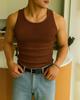 Rockwell Mens Premium Cotton Vest  Sleeveless Gym Undershirt | Breathable, Stretchable & Skin-Friendly Innerwear for Everyday Comfort | 005 (in, Alpha, XL, Regular, Brown) view 3