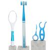MyOrl Care Dental Care Kit | Combo Pack of Soft Toothbrush, Dental Floss, Stainless Steel Tongue Cleaner, Interdental Toothpick | Complete Oral Care | All in One Pack (Blue) view 1