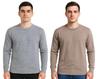 Winter Thermal Top for Men in Cotton Blend | Round-Neck Men's Inner Thermal Wear | Full Sleeves and Snug Fit | Premium Thermal Vest for Men | Pack of 2 Brown-Grey view 1