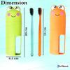 ArtSpark Cute Frog Design Kids Toothbrush Set with Holder  Ultra Soft Bristles, Travel-Friendly, 2 Pcs Toothbrush + 1 Holder Cup, Perfect for Travel (Random Color) view 3