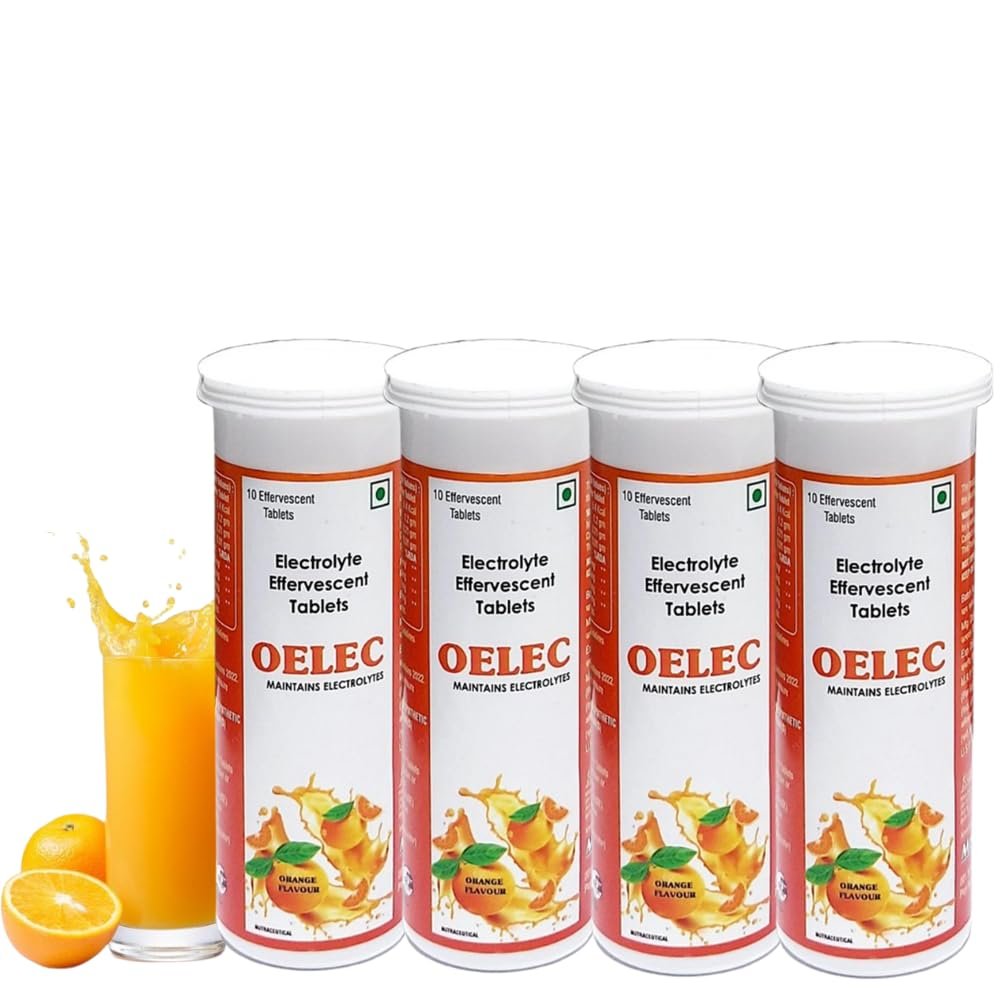 OELEC 10 ELECTROLYTE TABLETS (Pack of 4, Orange)