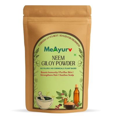 MeAyurv Organic Neem Giloy Powder 454g Pure Neem & Giloy Herbal Blend | Ayurvedic Herbal Blend for Detox, Immunity & Skin Health | Natural, Vegan, Chemical Free
