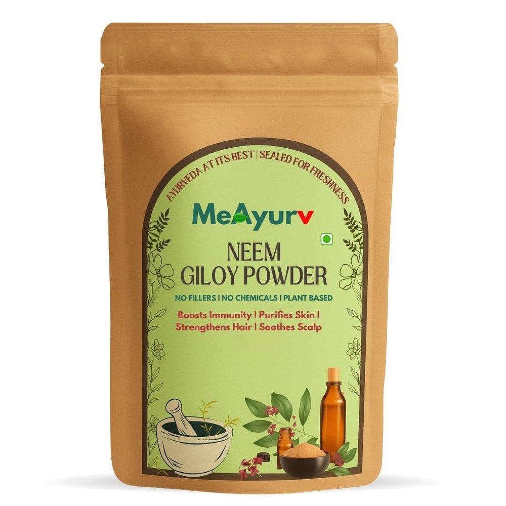 MeAyurv Organic Neem Giloy Powder 454g Pure Neem & Giloy Herbal Blend | Ayurvedic Herbal Blend for Detox, Immunity & Skin Health | Natural, Vegan, Chemical Free