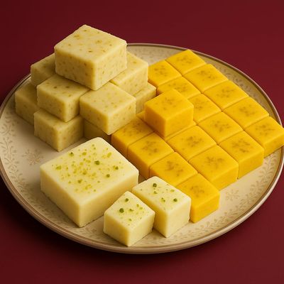 BANGLARMISTI Assorted Kolkata Sandesh Sweet Box II | Bengali Traditional Sweets Variety Pack | 12pcs (3 Dab Sandesh, 3 Dilkhus Sandesh, 3 Lemon Sandesh, 3 Parijat Sandesh) | Perfect for Seasonal, Rakhi & Diwali Gifting | Fresh Delivery from Kolkata A