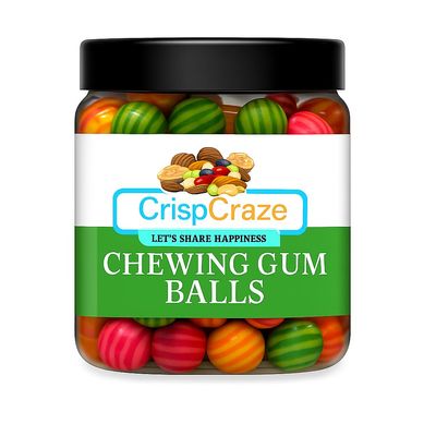 Chewing Gum Balls (Sugar Coated) Bubble Gums Candy [Jar Pack] (Pack of 1 of 250 Grams)