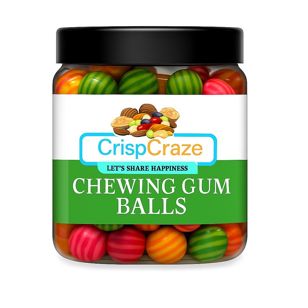 Chewing Gum Balls (Sugar Coated) Bubble Gums Candy [Jar Pack] (Pack of 1 of 250 Grams)