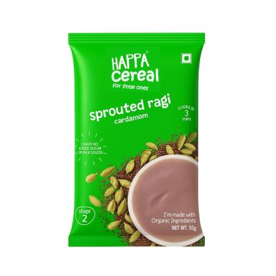 Happa Ragi and Cardamom Cereal for Babies | Only 2 Ingredients | No Sugar, Oil, Milk Powder, Flavours or Colours | Traditional Porridge Recipe | Cooks in 3 Minutes | Stage 2 (6 Months+) | 50g Pack