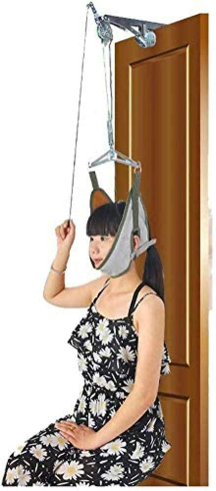 Cervical Neck Traction Device,Over Door Cervical Neck Traction Kit Neck Pain Relief,Neck Brace Fixation Gear Correction Stretcher